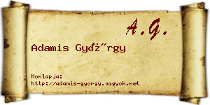 Adamis György névjegykártya